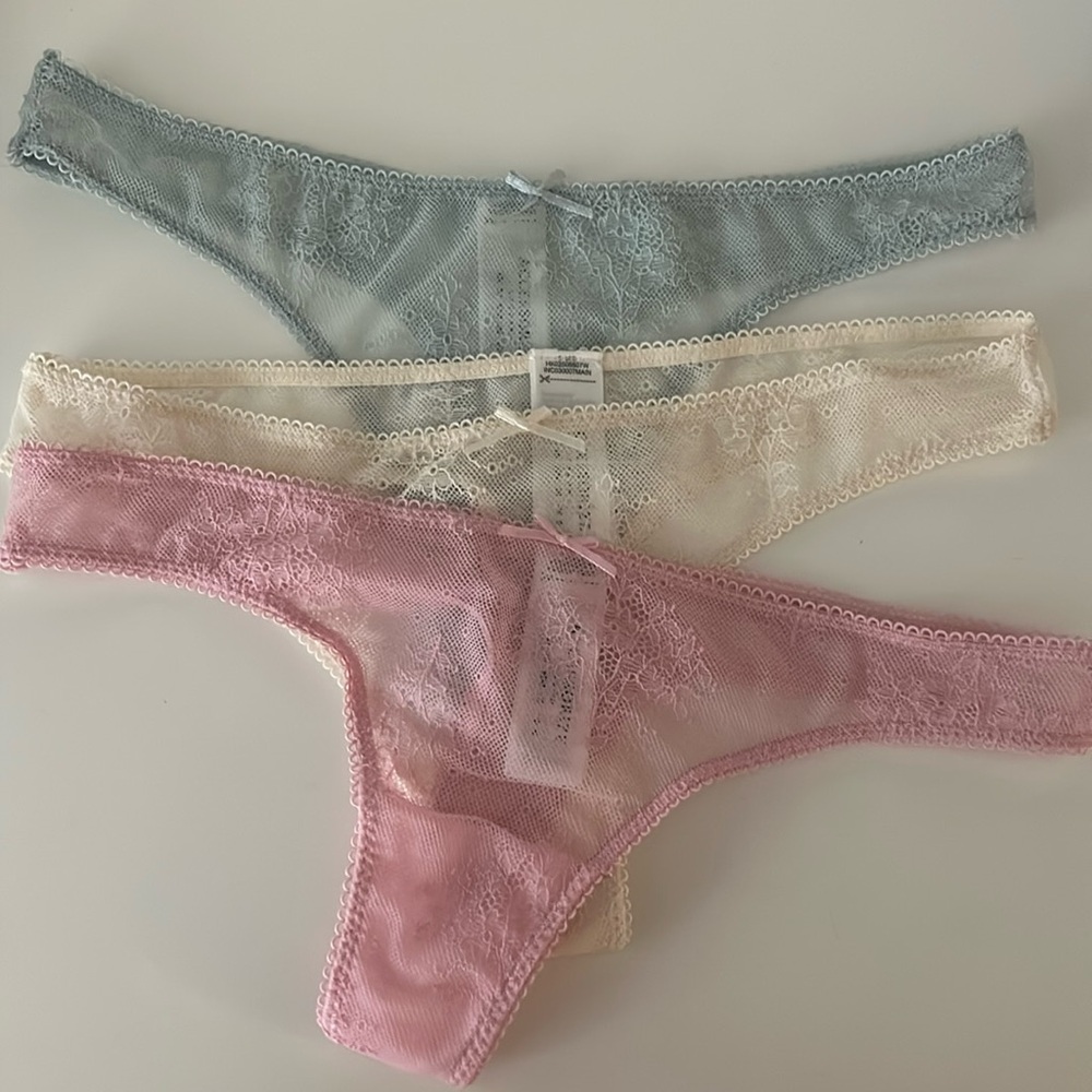 Accessorize London Women LACE THONG SET OF THREE MULTI Size US 6